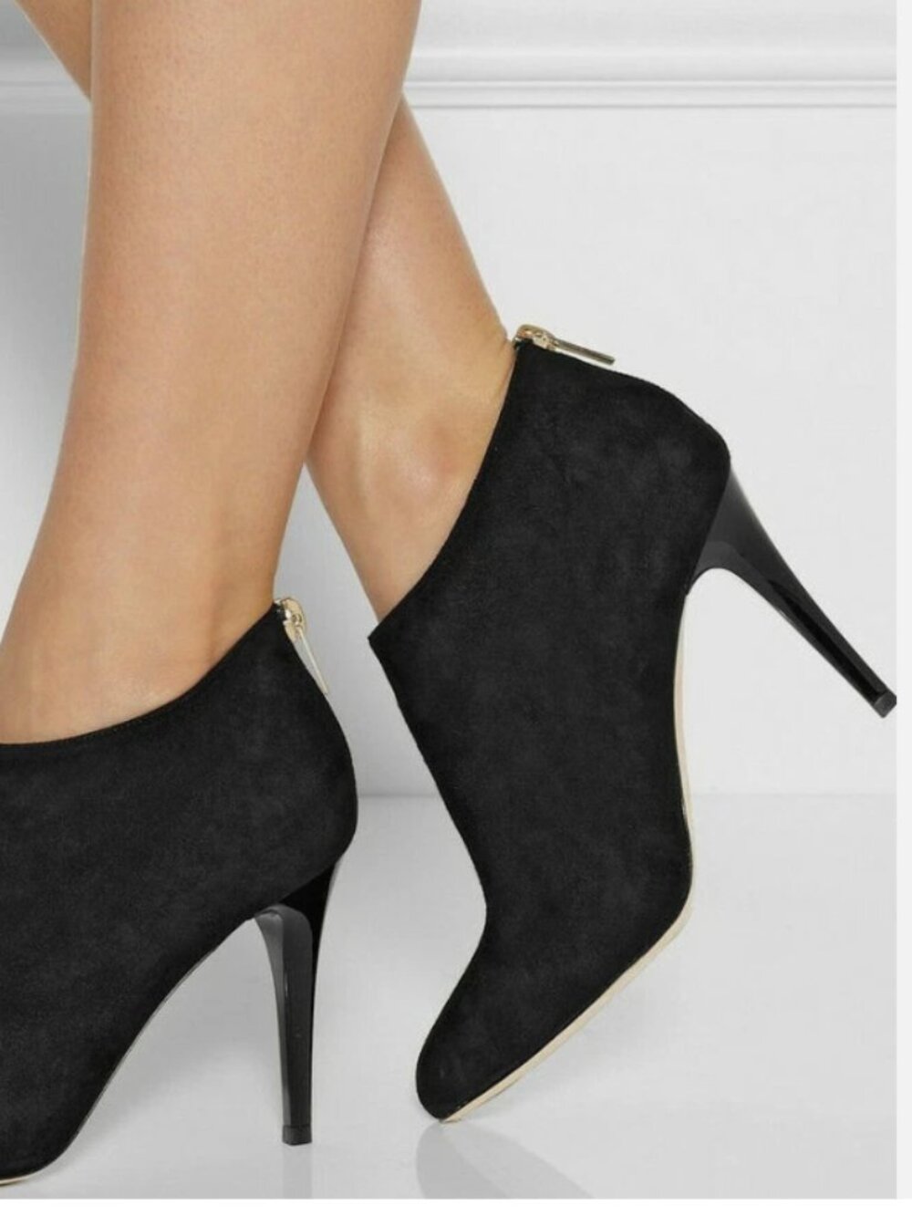 NWT Jimmy Choo Mendez Black Suede Stiletto Ankle Shoes Booties Size 39 - ITALY - Picture 3 of 12